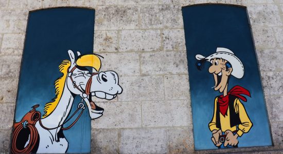 Mur peint « Lucky Luke, les Dalton et Jolly Jumper »